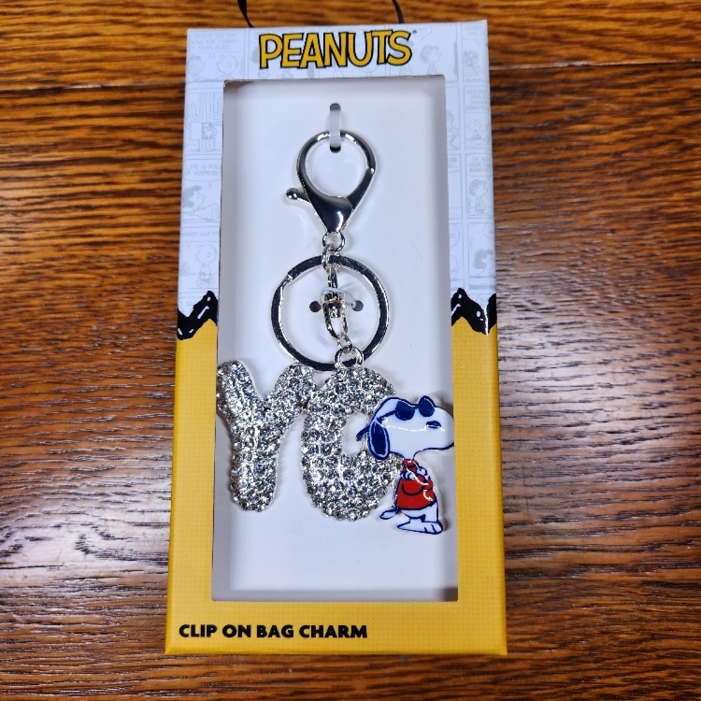 Peanuts Snoopy 'YO' Rhinestone Bag Charm - Silver - Picture 3 of 5